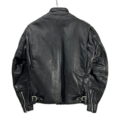 schott Schott 07203 black single rider jacket with shearling lining jacket