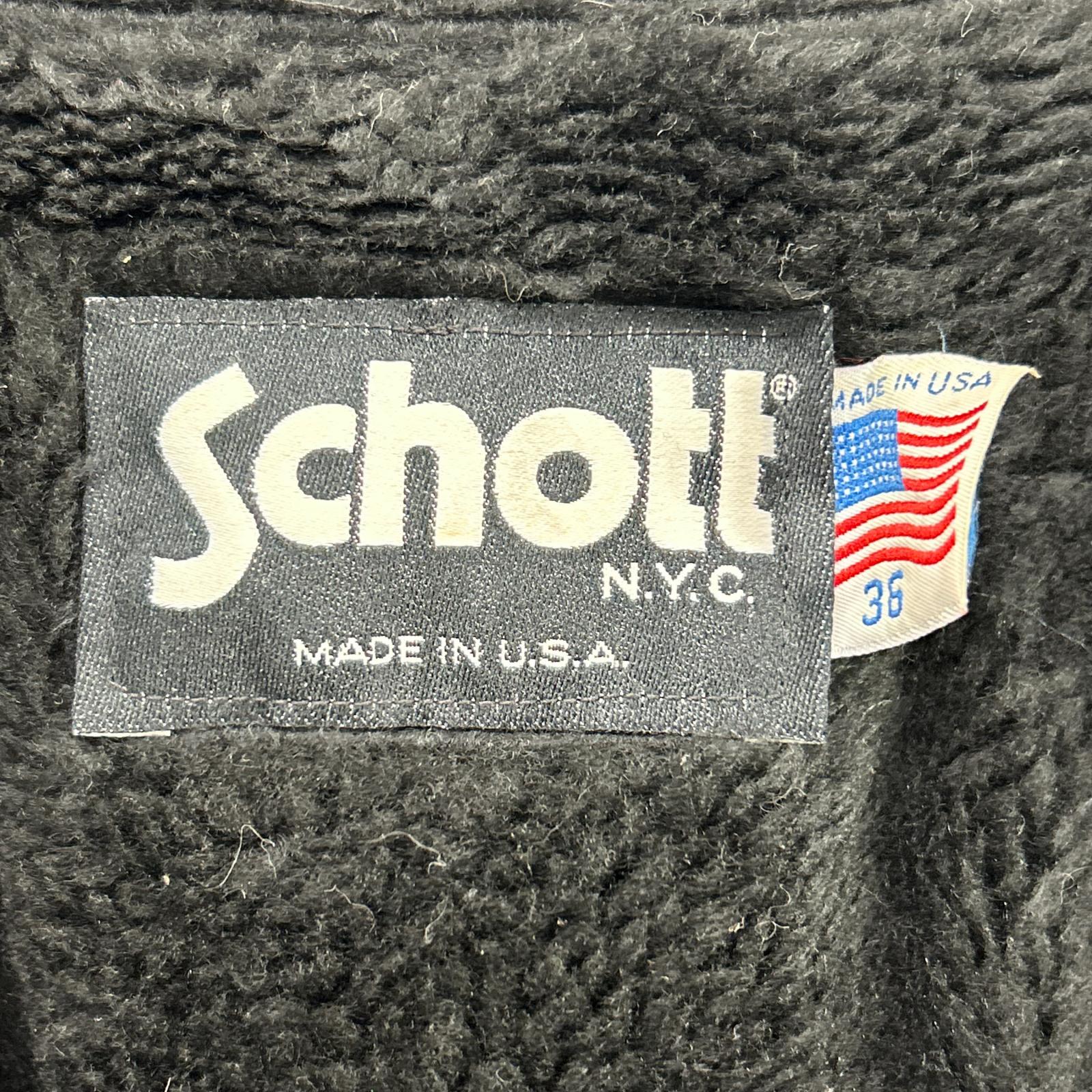 schott Schott 07203 black single rider jacket with shearling lining jacket