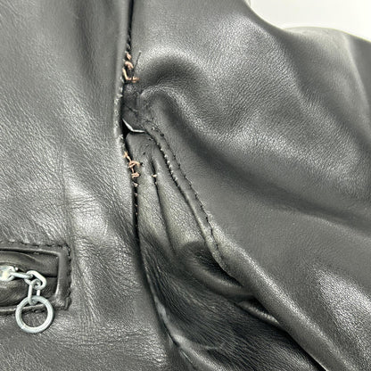 schott Schott 07203 black single rider jacket with shearling lining jacket