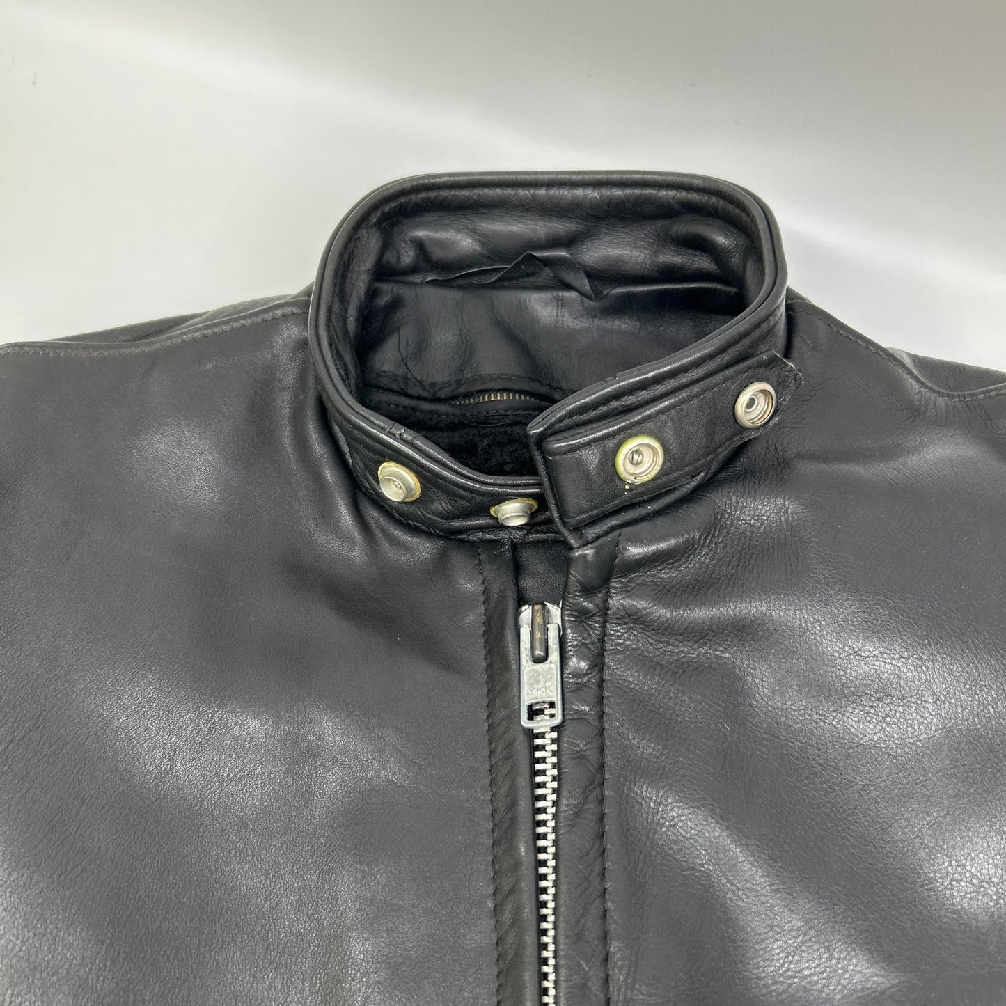 schott Schott 07203 black single rider jacket with shearling lining jacket