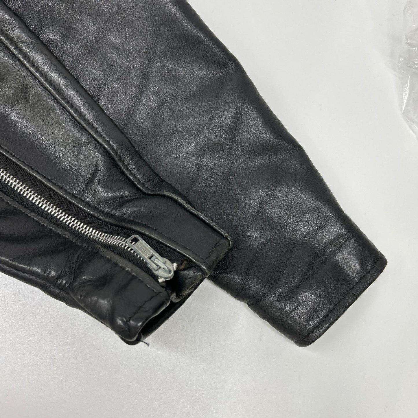 schott Schott 07203 black single rider jacket with shearling lining jacket