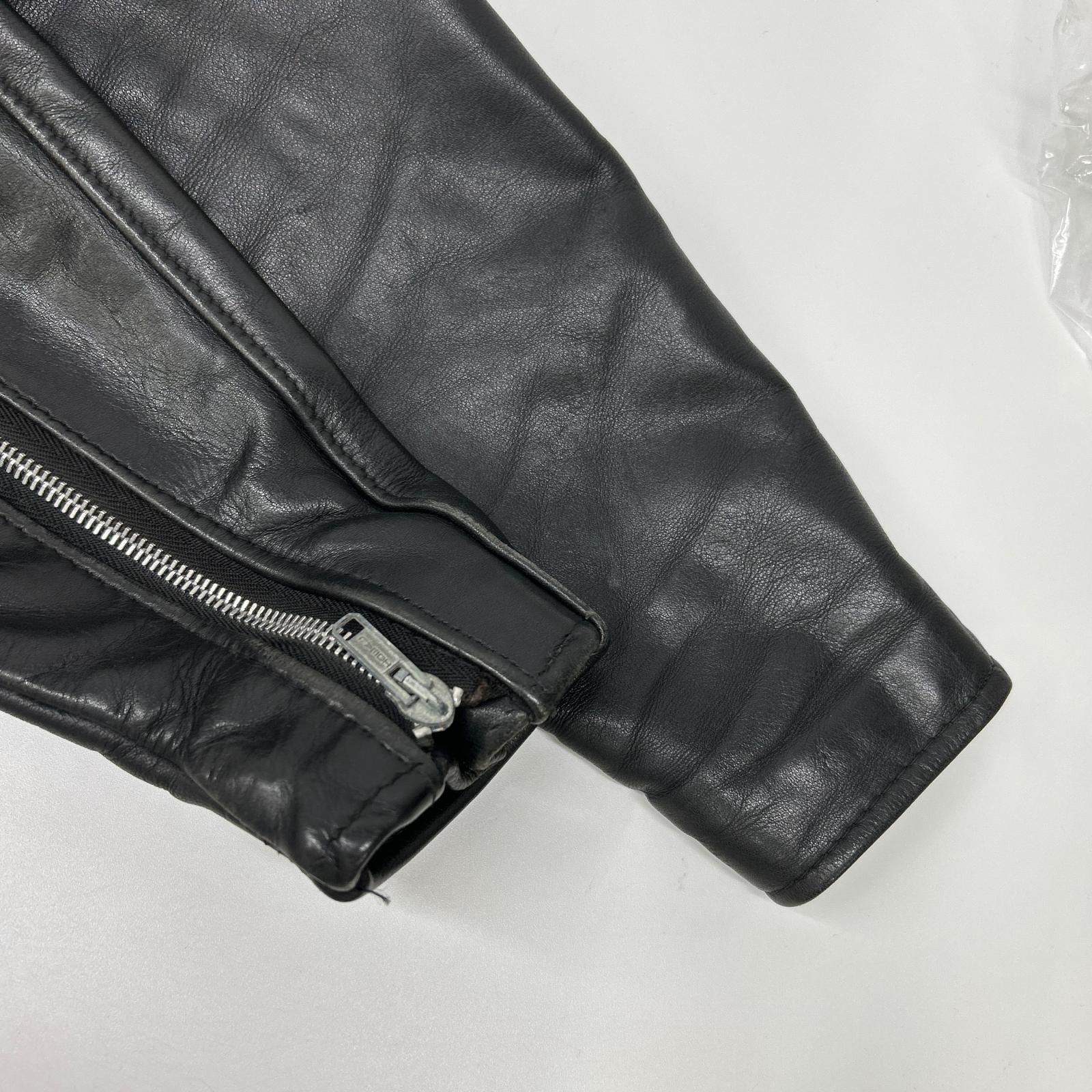 schott Schott 07203 black single rider jacket with shearling lining jacket