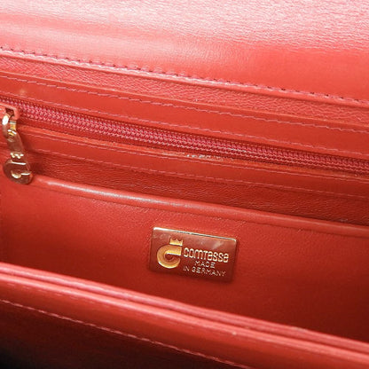 comtesse コンテス ホースヘアー×レザー 2WAYバッグ ハンドバッグ レディース レッド ゴールド金具 ハンドバッグ