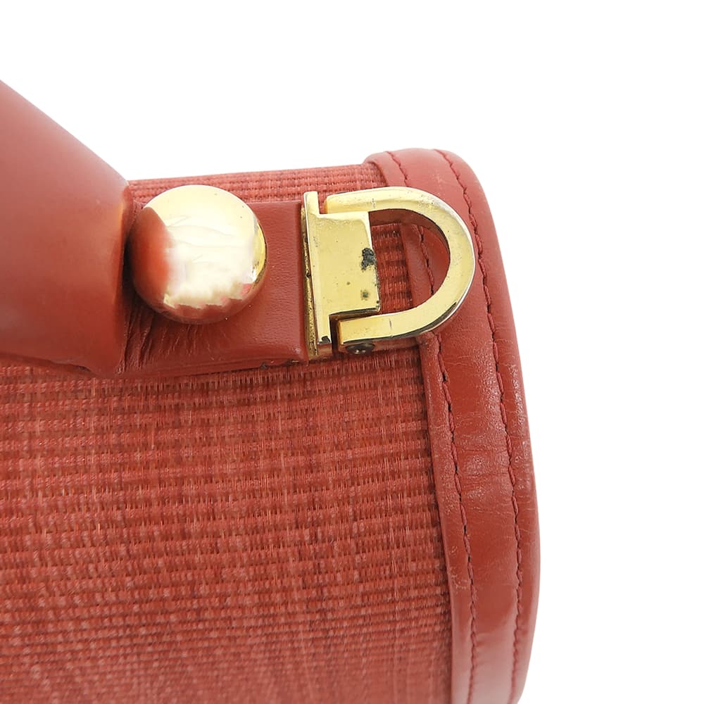 comtesse コンテス ホースヘアー×レザー 2WAYバッグ ハンドバッグ レディース レッド ゴールド金具 ハンドバッグ