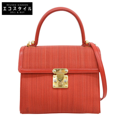 comtesse コンテス ホースヘアー×レザー 2WAYバッグ ハンドバッグ レディース レッド ゴールド金具 ハンドバッグ