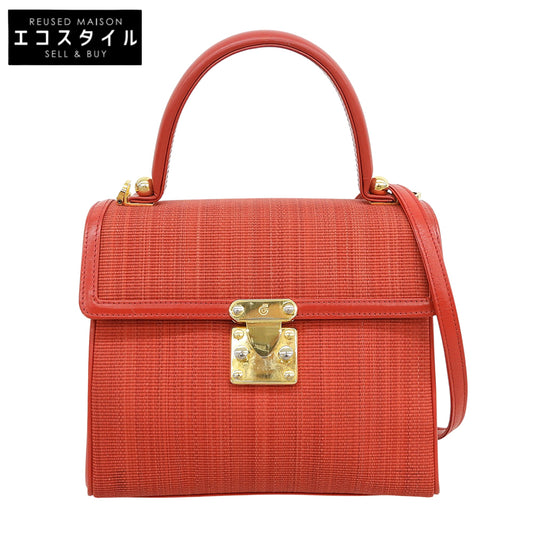 comtesse コンテス ホースヘアー×レザー 2WAYバッグ ハンドバッグ レディース レッド ゴールド金具 ハンドバッグ