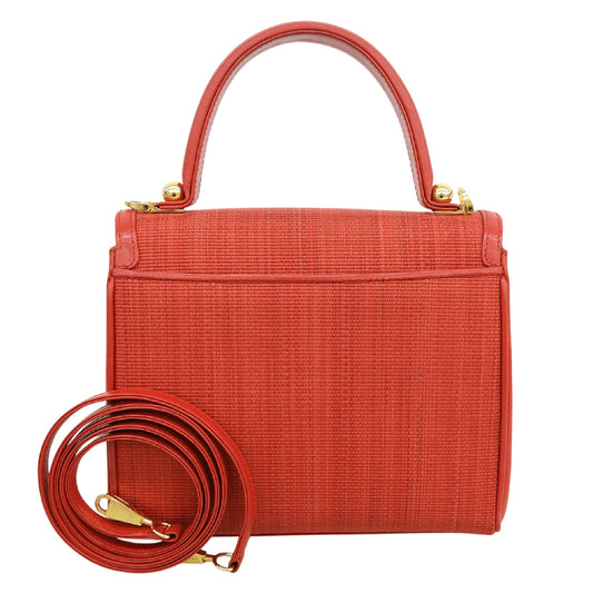 comtesse コンテス ホースヘアー×レザー 2WAYバッグ ハンドバッグ レディース レッド ゴールド金具 ハンドバッグ