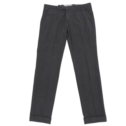 BRIGLIA 1949 ブリリア1949 新品同様 SLIM FIT ノープリーツパンツ ボトムス メンズ コットン グレー 48 BG03 ボトムス
