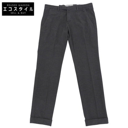BRIGLIA 1949 ブリリア1949 新品同様 SLIM FIT ノープリーツパンツ ボトムス メンズ コットン グレー 48 BG03 ボトムス