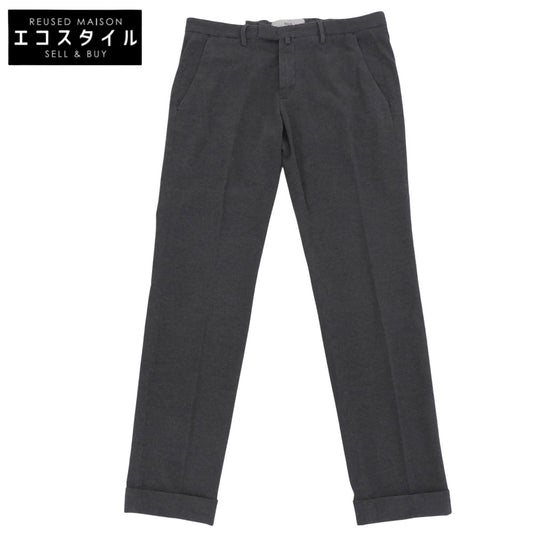 BRIGLIA 1949 ブリリア1949 新品同様 SLIM FIT ノープリーツパンツ ボトムス メンズ コットン グレー 48 BG03 ボトムス