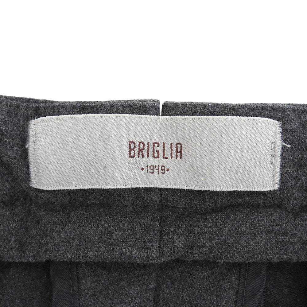 BRIGLIA 1949 ブリリア1949 新品同様 SLIM FIT ノープリーツパンツ ボトムス メンズ コットン グレー 48 BG03 ボトムス