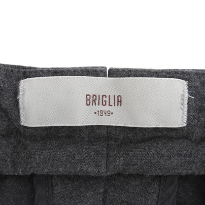 BRIGLIA 1949 ブリリア1949 新品同様 SLIM FIT ノープリーツパンツ ボトムス メンズ コットン グレー 48 BG03 ボトムス