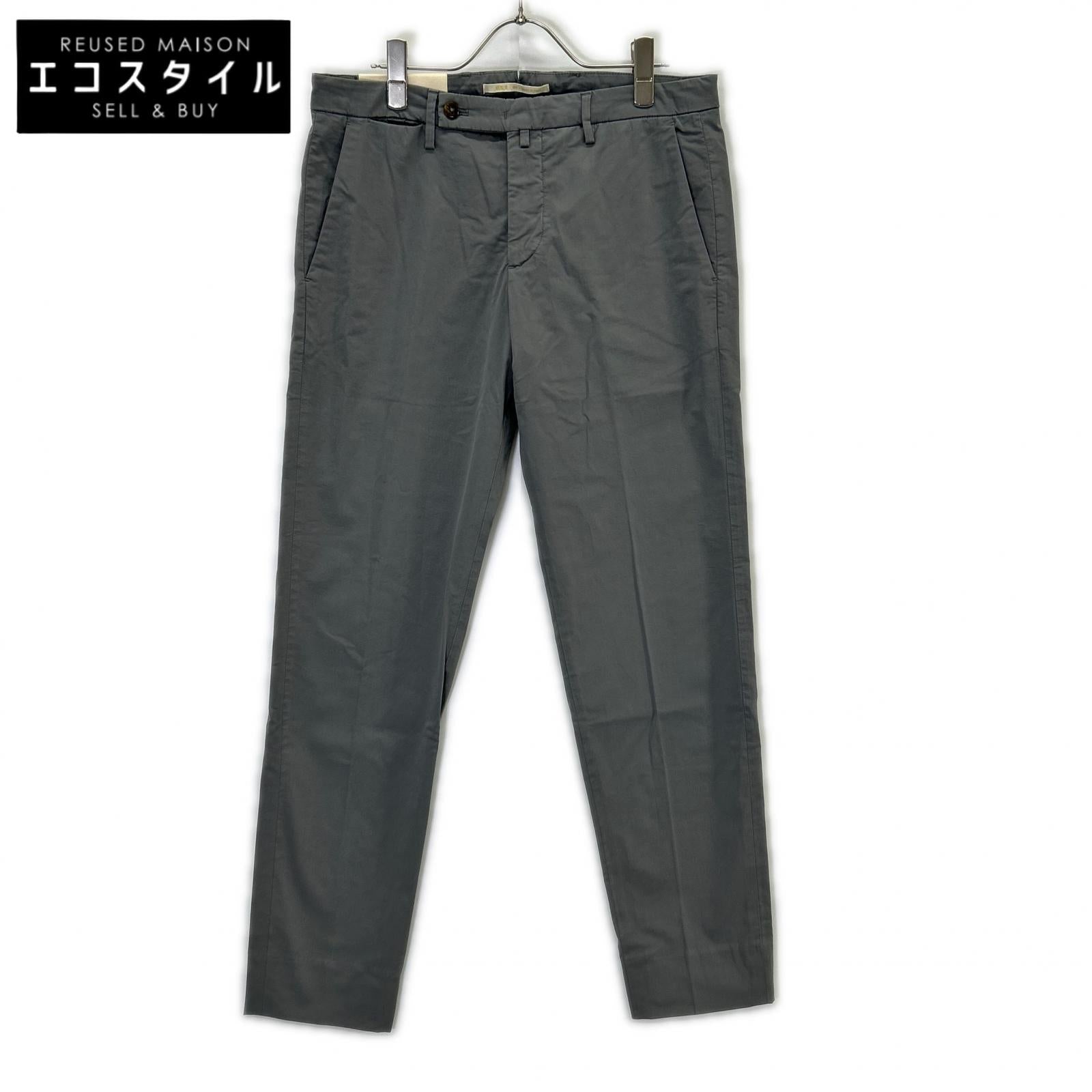 BRIGLIA 1949 ブリリア1949 グレー コットン ERCOLANO ノープリーツ スラックス ボトムス