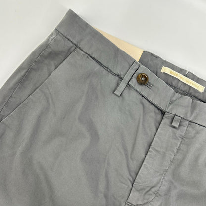 BRIGLIA 1949 ブリリア1949 グレー コットン ERCOLANO ノープリーツ スラックス ボトムス