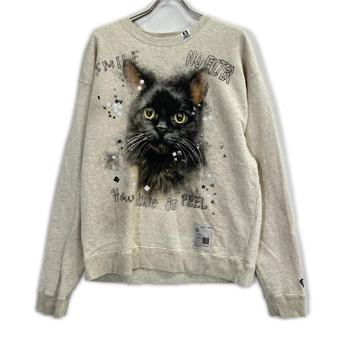 MIHARAYASUHIRO ミハラヤスヒロ J15PO723 25AW グレー EMBELLISHDISTRESS CAT PULLOVER トップス