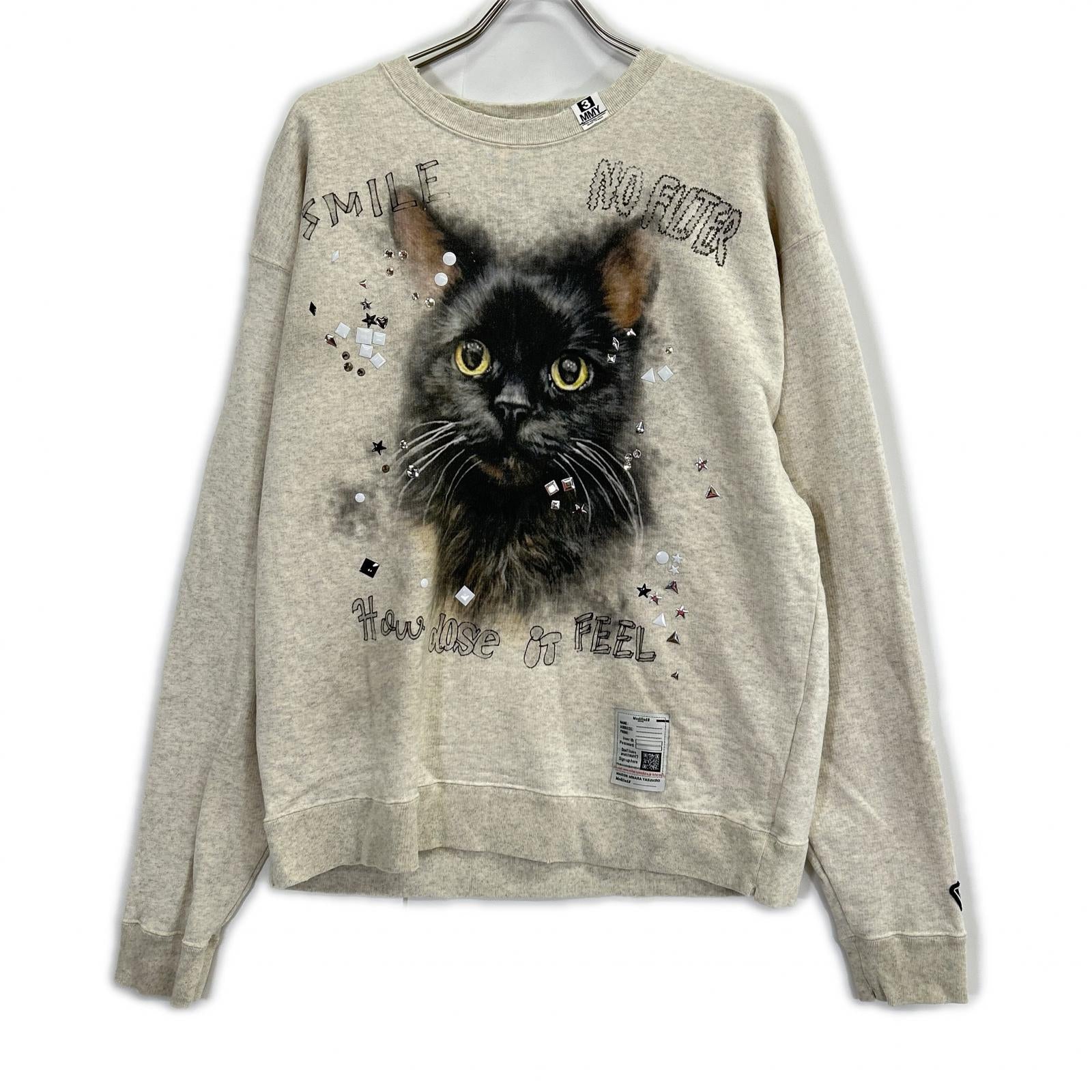 MIHARAYASUHIRO ミハラヤスヒロ J15PO723 25AW グレー EMBELLISHDISTRESS CAT PULLOVER トップス