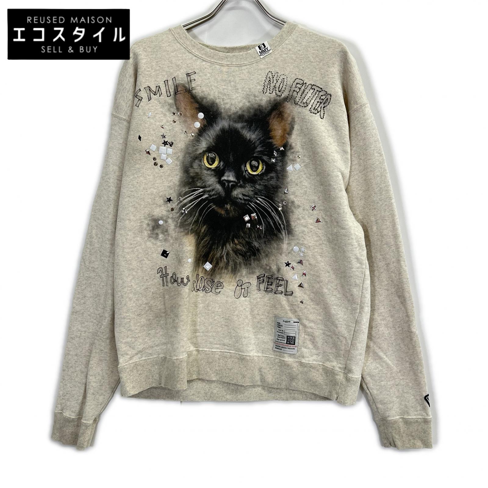 MIHARAYASUHIRO ミハラヤスヒロ J15PO723 25AW グレー EMBELLISHDISTRESS CAT PULLOVER トップス