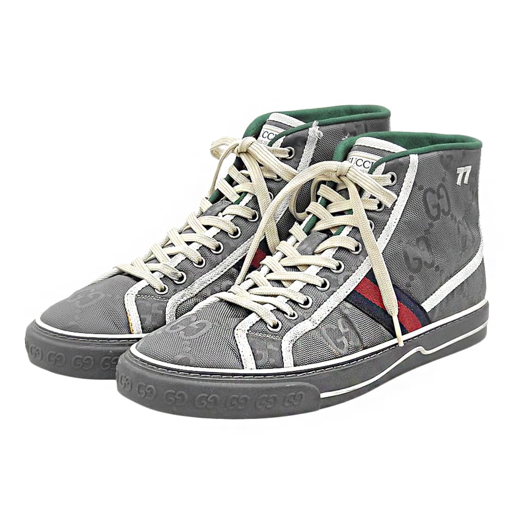 GUCCI グッチ TENNIS 1977 ハイカットスニーカー シューズ メンズ グレー 9 シューズ