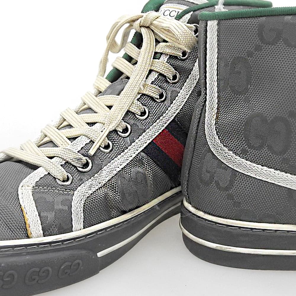 GUCCI グッチ TENNIS 1977 ハイカットスニーカー シューズ メンズ グレー 9 シューズ