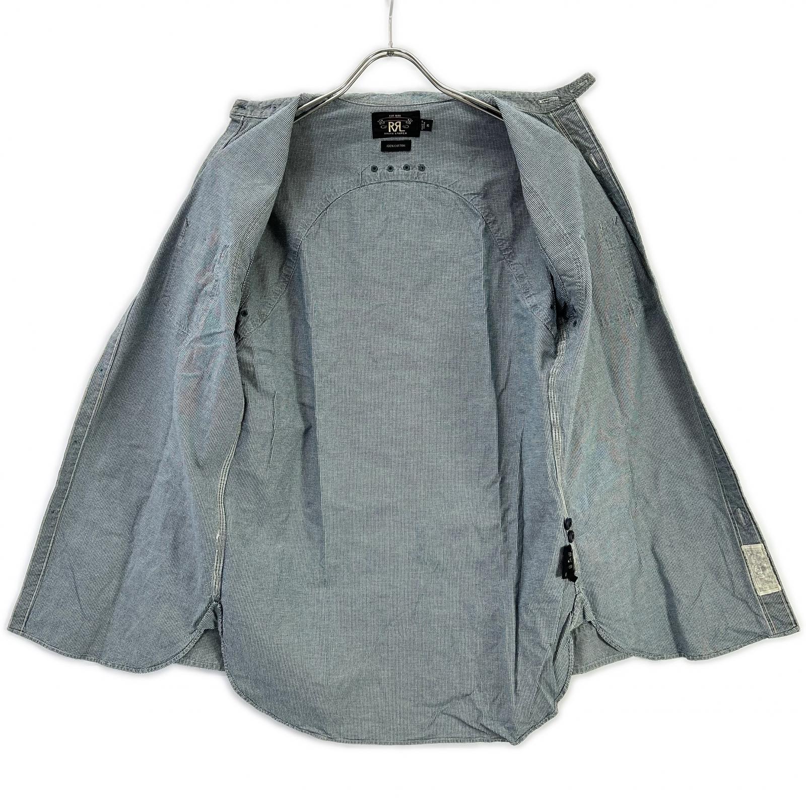 RRL ダブルアールエル ライトブルー インディゴ 千鳥格子 ハウンドトゥース 長袖 シャツ トップス