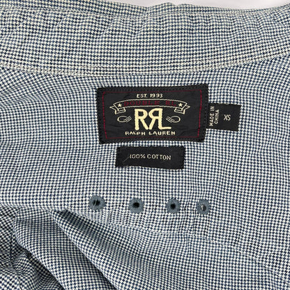 RRL ダブルアールエル ライトブルー インディゴ 千鳥格子 ハウンドトゥース 長袖 シャツ トップス