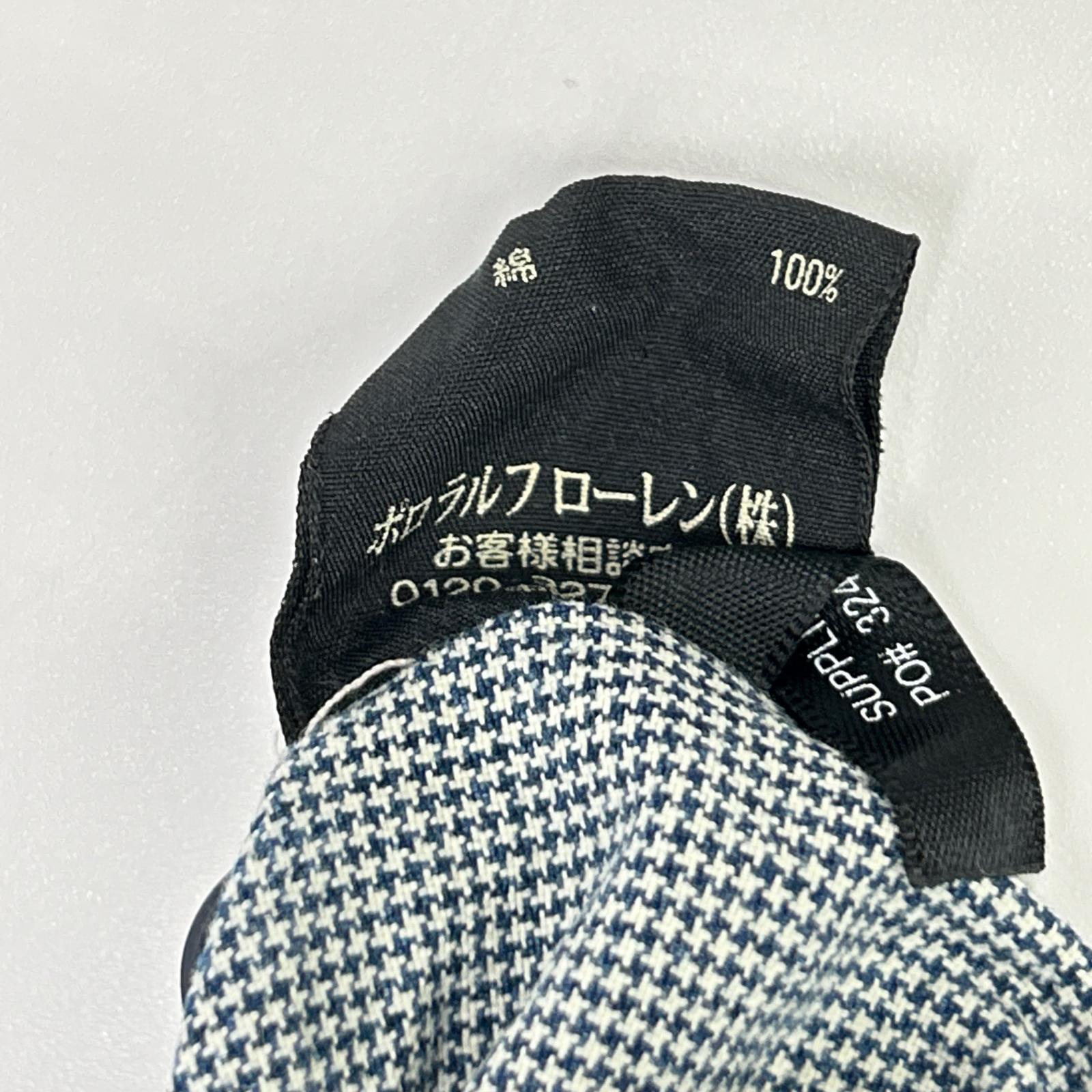 RRL ダブルアールエル ライトブルー インディゴ 千鳥格子 ハウンドトゥース 長袖 シャツ トップス