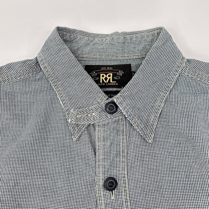 RRL ダブルアールエル ライトブルー インディゴ 千鳥格子 ハウンドトゥース 長袖 シャツ トップス