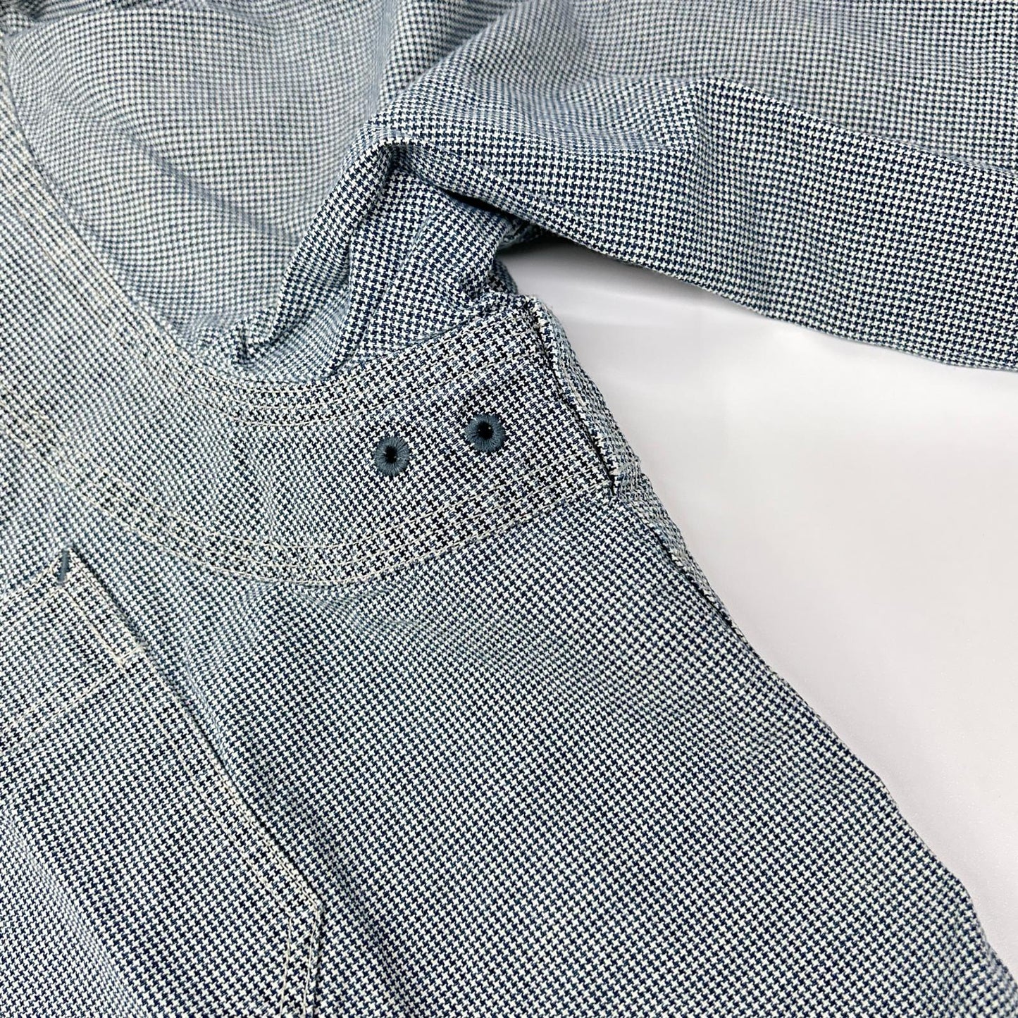 RRL ダブルアールエル ライトブルー インディゴ 千鳥格子 ハウンドトゥース 長袖 シャツ トップス