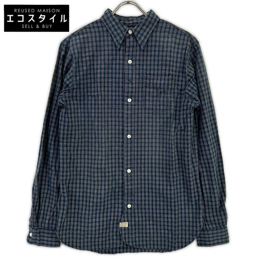 RRL ダブルアールエル ブルー 藍染 長袖 チェックシャツ トップス