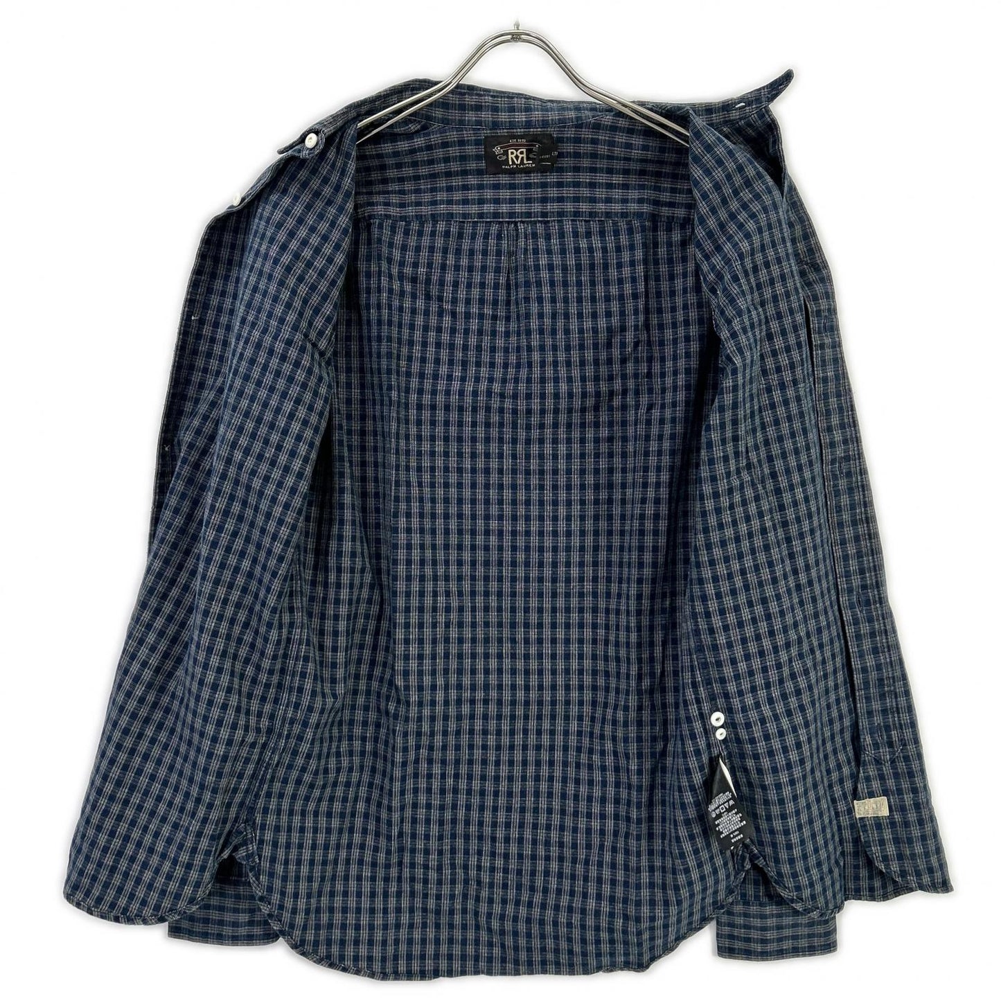 RRL ダブルアールエル ブルー 藍染 長袖 チェックシャツ トップス