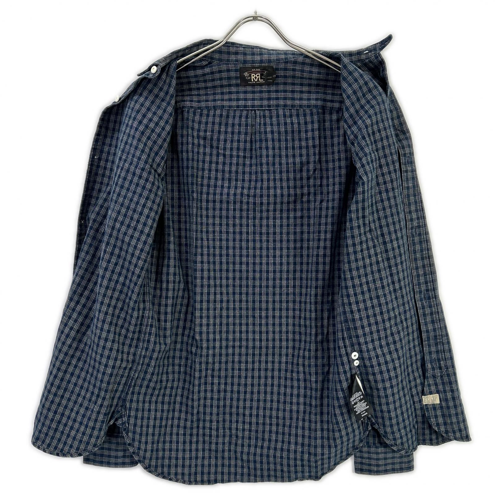 RRL ダブルアールエル ブルー 藍染 長袖 チェックシャツ トップス