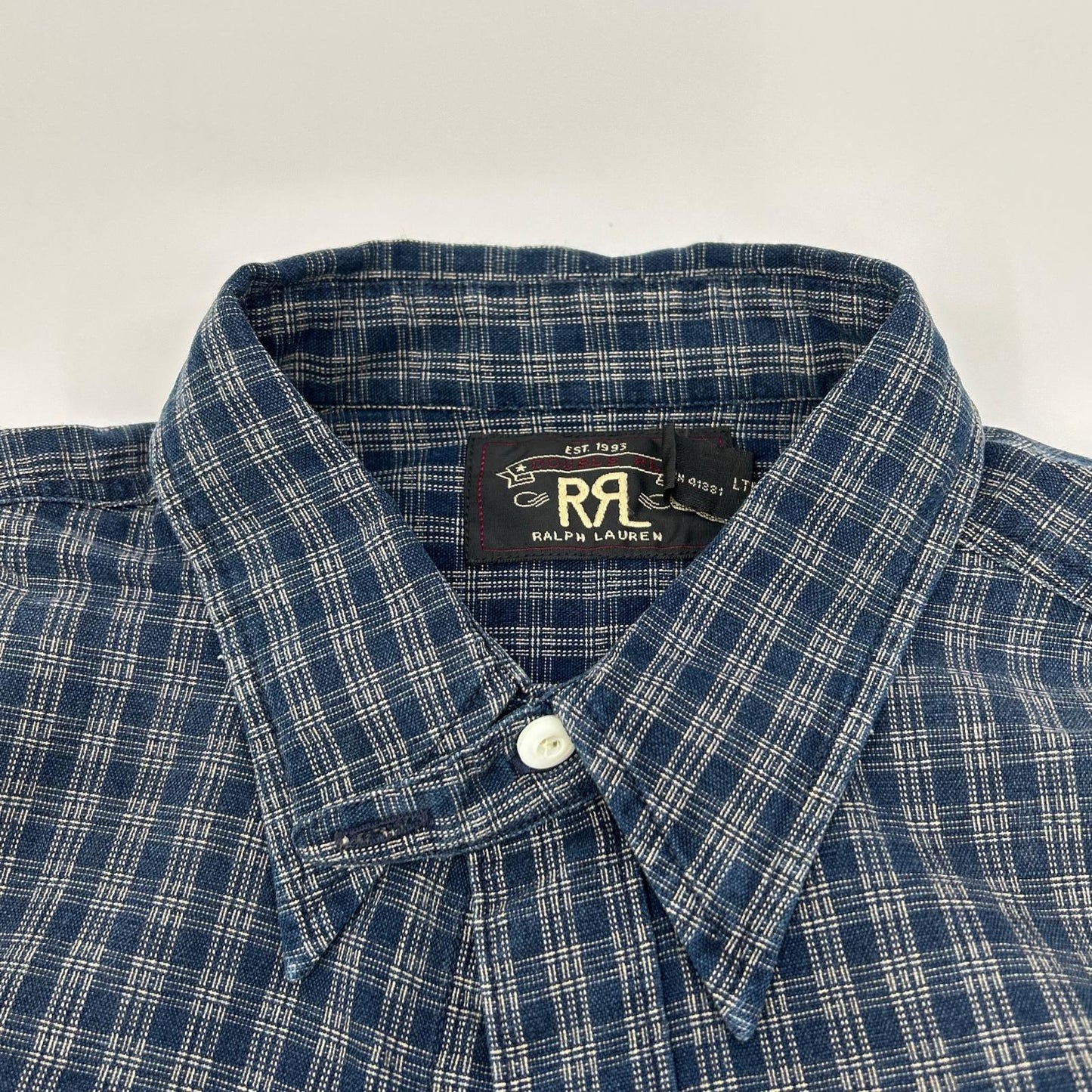 RRL ダブルアールエル ブルー 藍染 長袖 チェックシャツ トップス