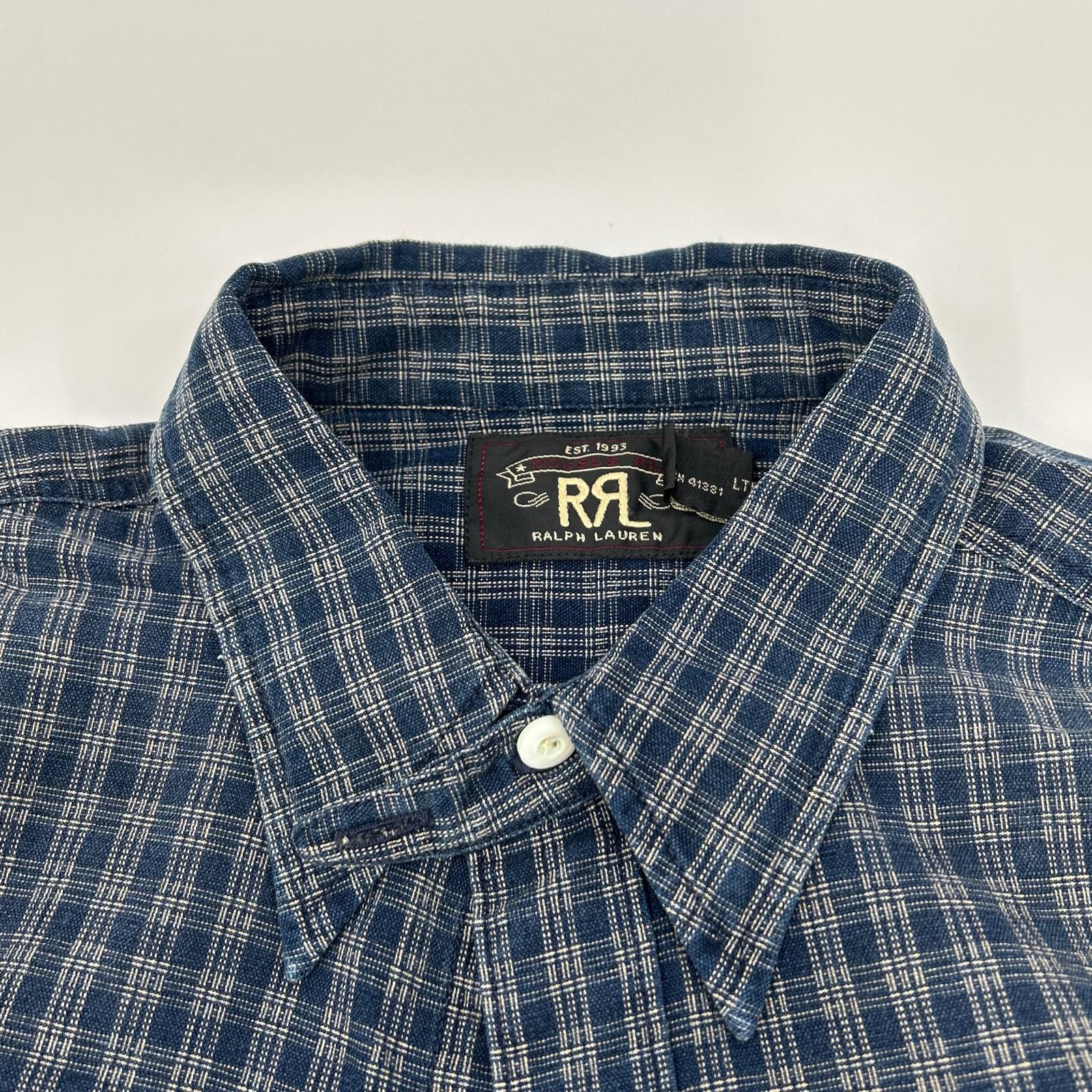 RRL ダブルアールエル ブルー 藍染 長袖 チェックシャツ トップス