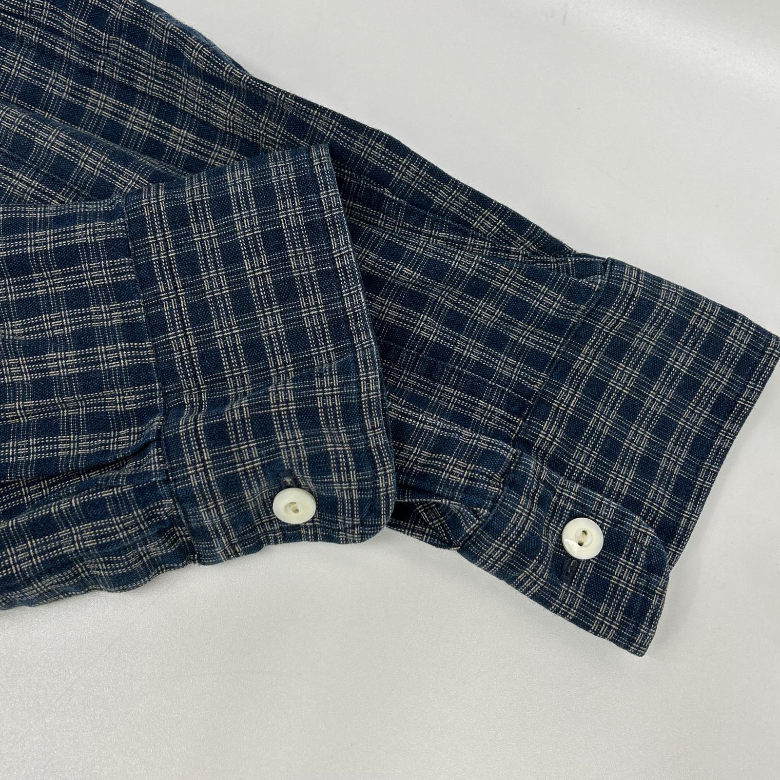 RRL ダブルアールエル ブルー 藍染 長袖 チェックシャツ トップス