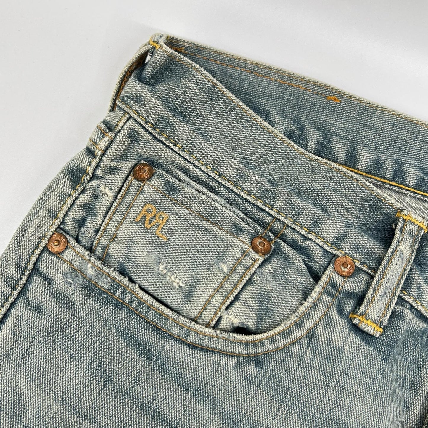 RRL ダブルアールエル ライトブルー フェード SLIM FIT JAPAN WOVEN SELVEDGE DENIM ボトムス
