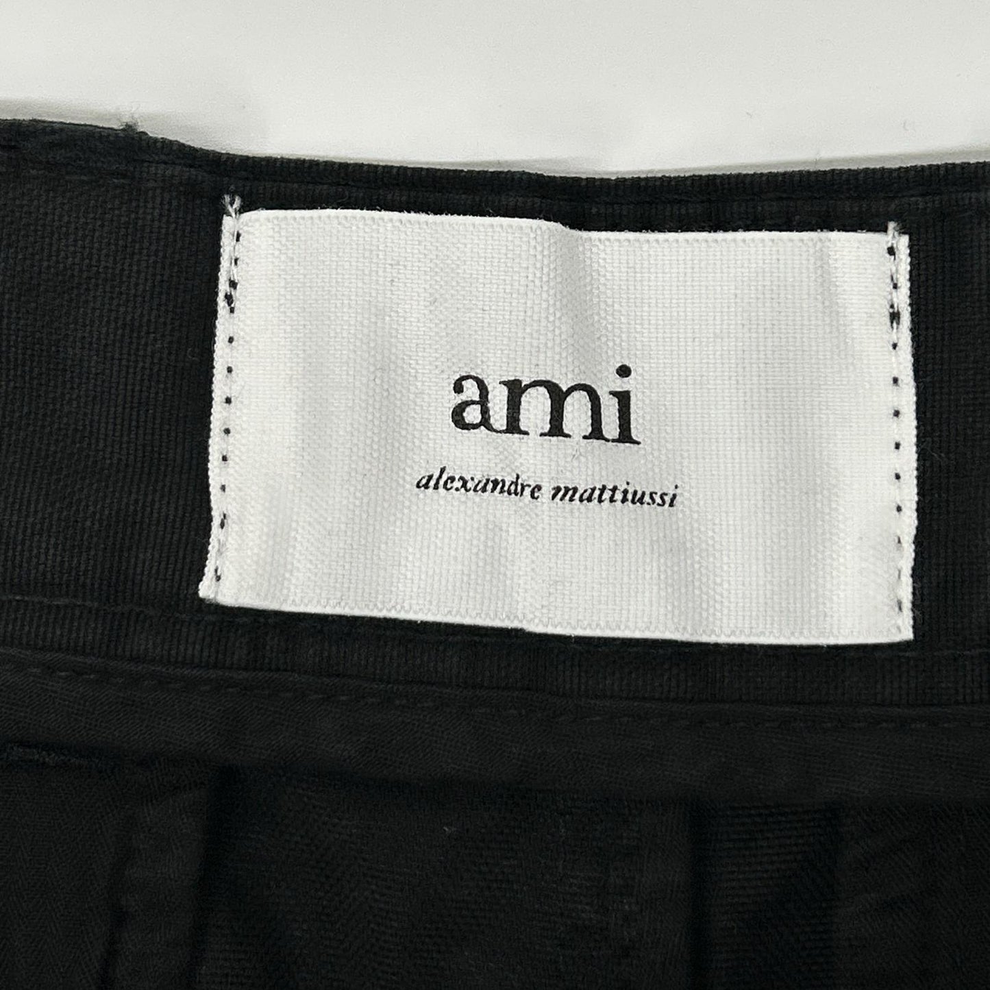 AMI Alexandre Mattiussi アミアレクサンドルマテュッシ ブラック コットン トラウザー チノパンツ ボトムス