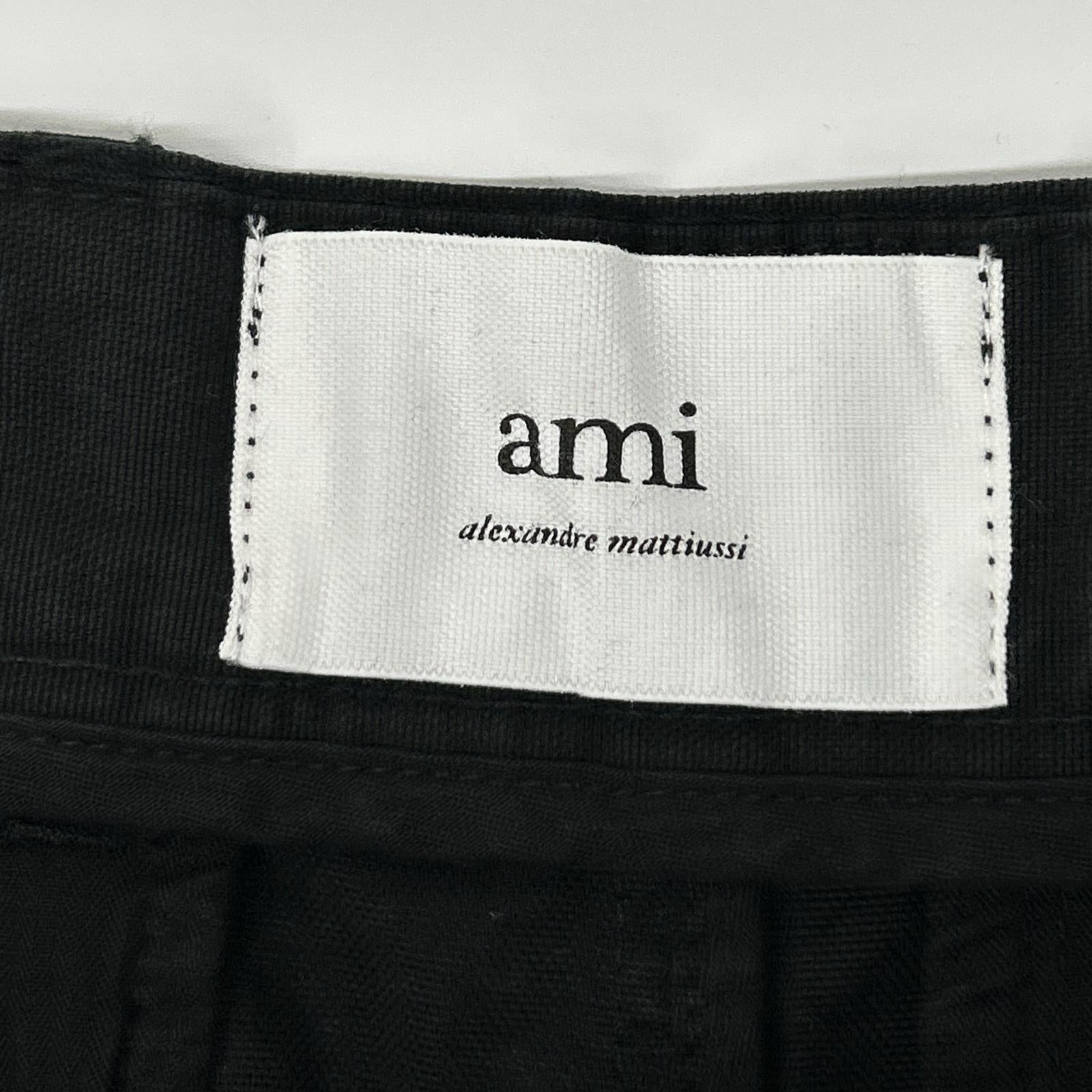 AMI Alexandre Mattiussi アミアレクサンドルマテュッシ ブラック コットン トラウザー チノパンツ ボトムス