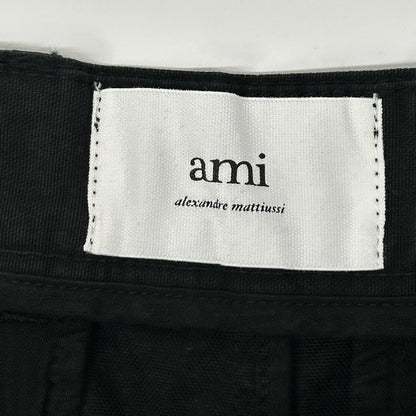 AMI Alexandre Mattiussi アミアレクサンドルマテュッシ ブラック コットン トラウザー チノパンツ ボトムス