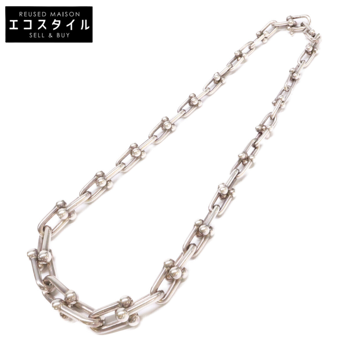 TIFFANY&Co. ティファニー Ag925ハードウェア 18inch グラジュエイテッド リンク ネックレス