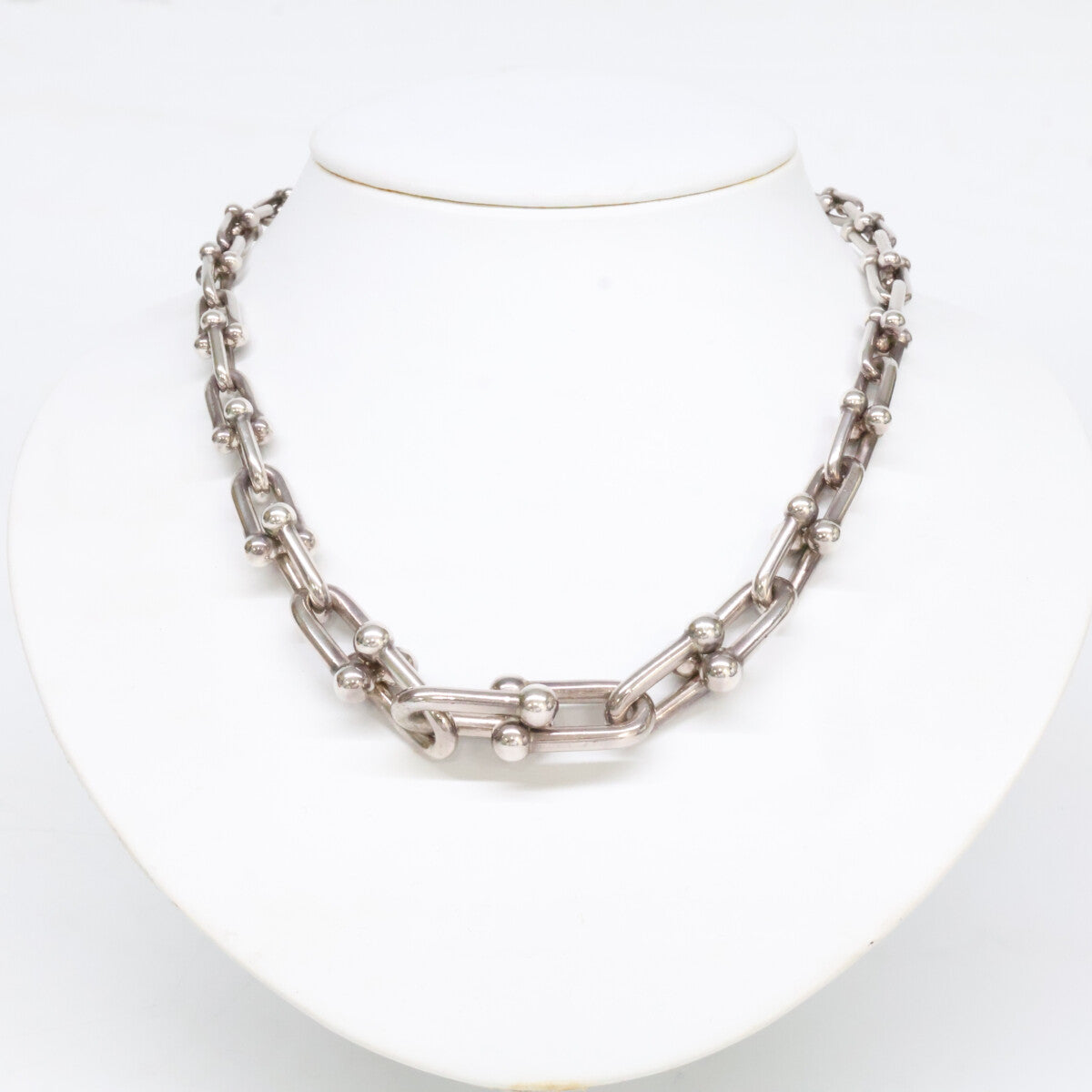 TIFFANY&Co. ティファニー Ag925ハードウェア 18inch グラジュエイテッド リンク ネックレス