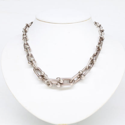 TIFFANY&Co. ティファニー Ag925ハードウェア 18inch グラジュエイテッド リンク ネックレス