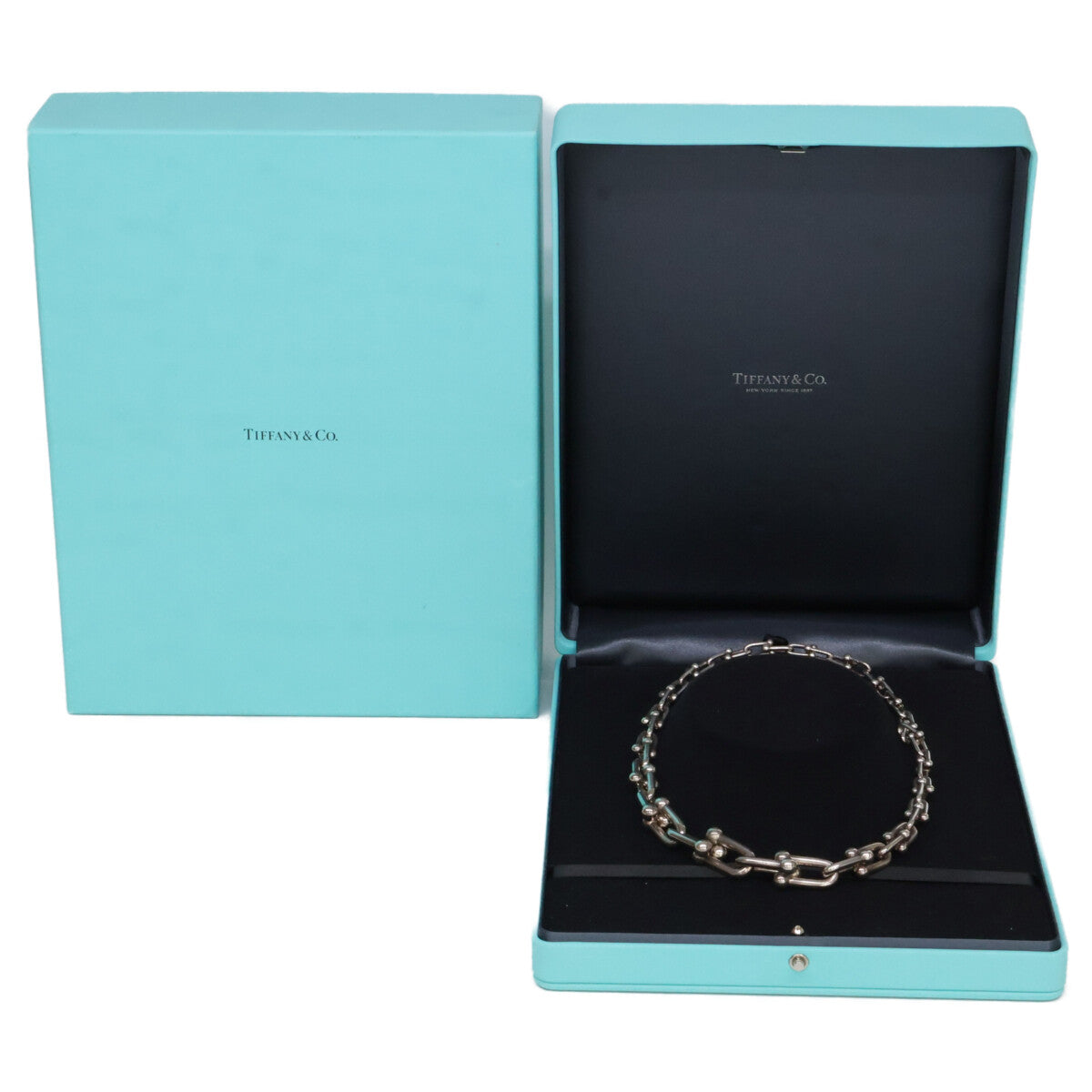 TIFFANY&Co. ティファニー Ag925ハードウェア 18inch グラジュエイテッド リンク ネックレス