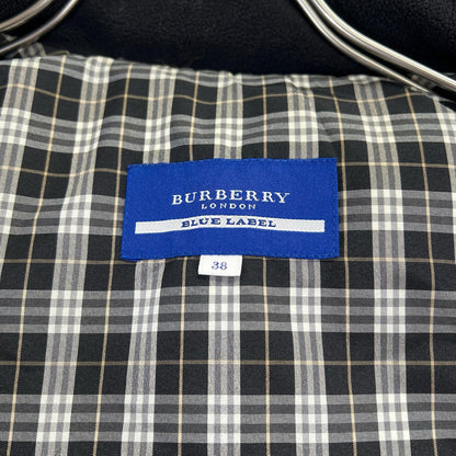 Burberry Blue Label バーバリーブルーレーベル E1G06-471-09 ネイビー ファー付 チェック ダウンベスト ベスト