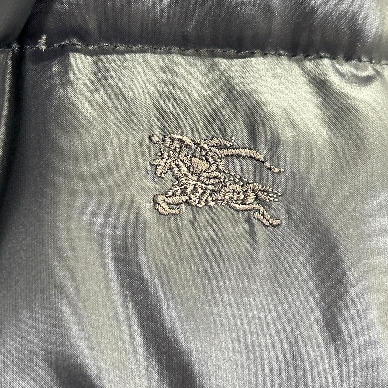 Burberry Blue Label バーバリーブルーレーベル E1G06-471-09 ネイビー ファー付 チェック ダウンベスト ベスト