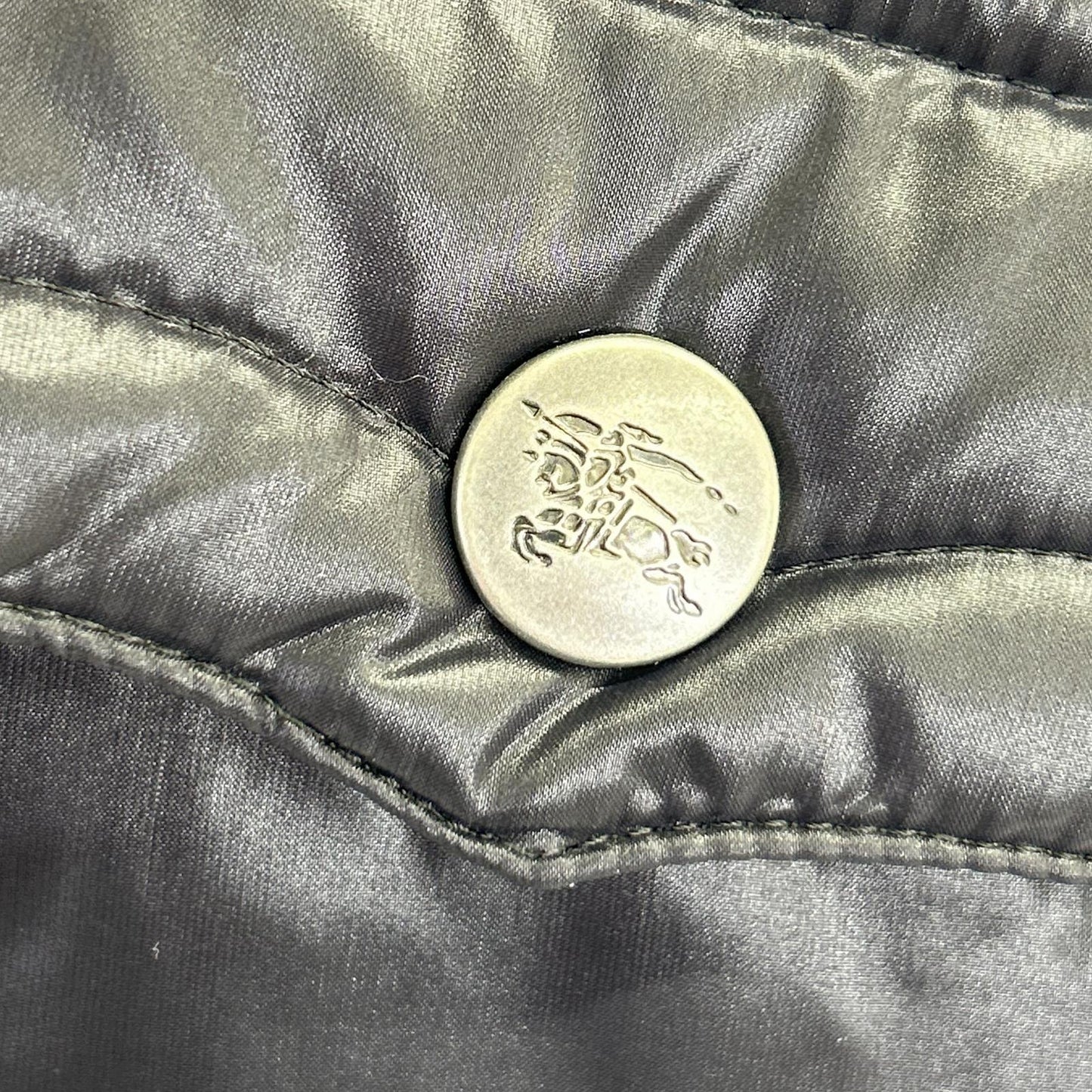 Burberry Blue Label バーバリーブルーレーベル E1G06-471-09 ネイビー ファー付 チェック ダウンベスト ベスト