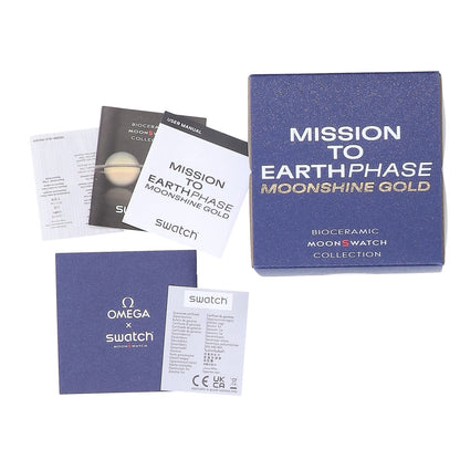 OMEGA オメガ ×SWATCH スヌーピー 新品未使用 SO33N703L MISSION TO EARTHPHASE MOONSHINE GOLD wants YOU ハンターズムーン クオーツ 腕時計