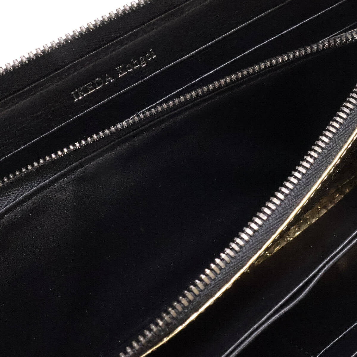 IKEDA Kohgei 池田工芸 新品同様 クロコダイル ポロサス x ゴールドパイソン ロングウォレット 長財布 長財布（小銭入れあり）