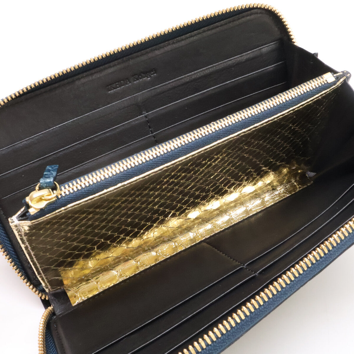 IKEDA Kohgei 池田工芸 美品 クロコダイル ポロサス x ゴールドパイソン ロングウォレット 長財布 長財布（小銭入れあり）