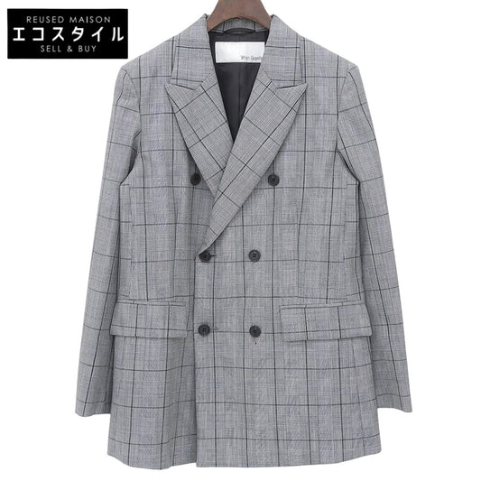 Whim Gazette ウィムガゼット ウール×モヘア チェック ダブルチェック ジャケット レディース グレー F WGZ1032107A0015 23AW ジャケット