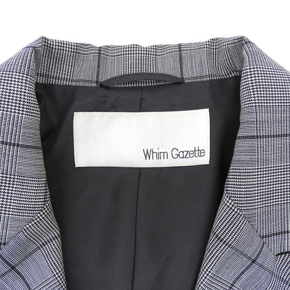 Whim Gazette ウィムガゼット ウール×モヘア チェック ダブルチェック ジャケット レディース グレー F WGZ1032107A0015 23AW ジャケット
